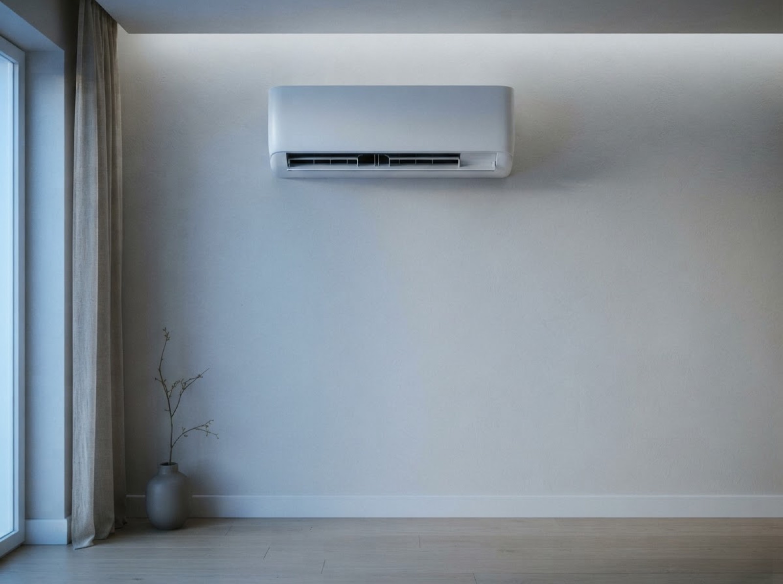 Aire acondicionado split instalado en un dormitorio