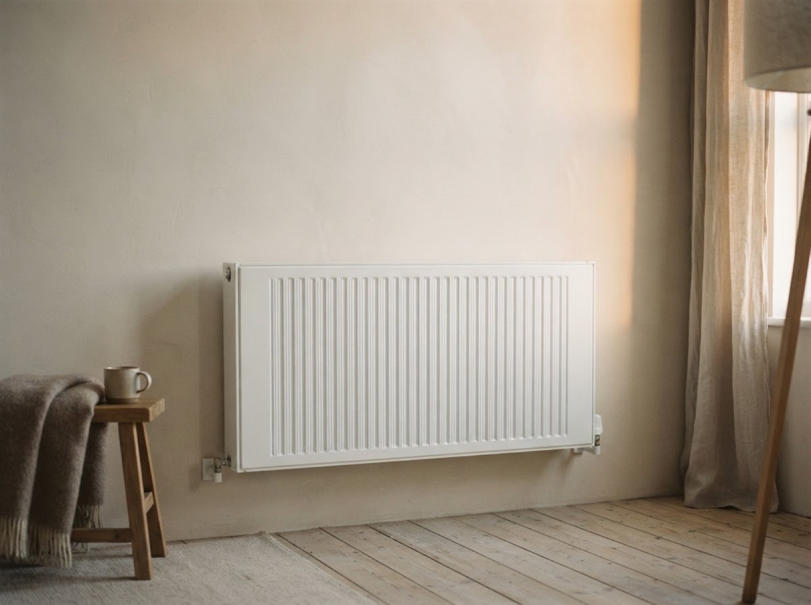 Radiador de calefacción en un ambiente de una casa